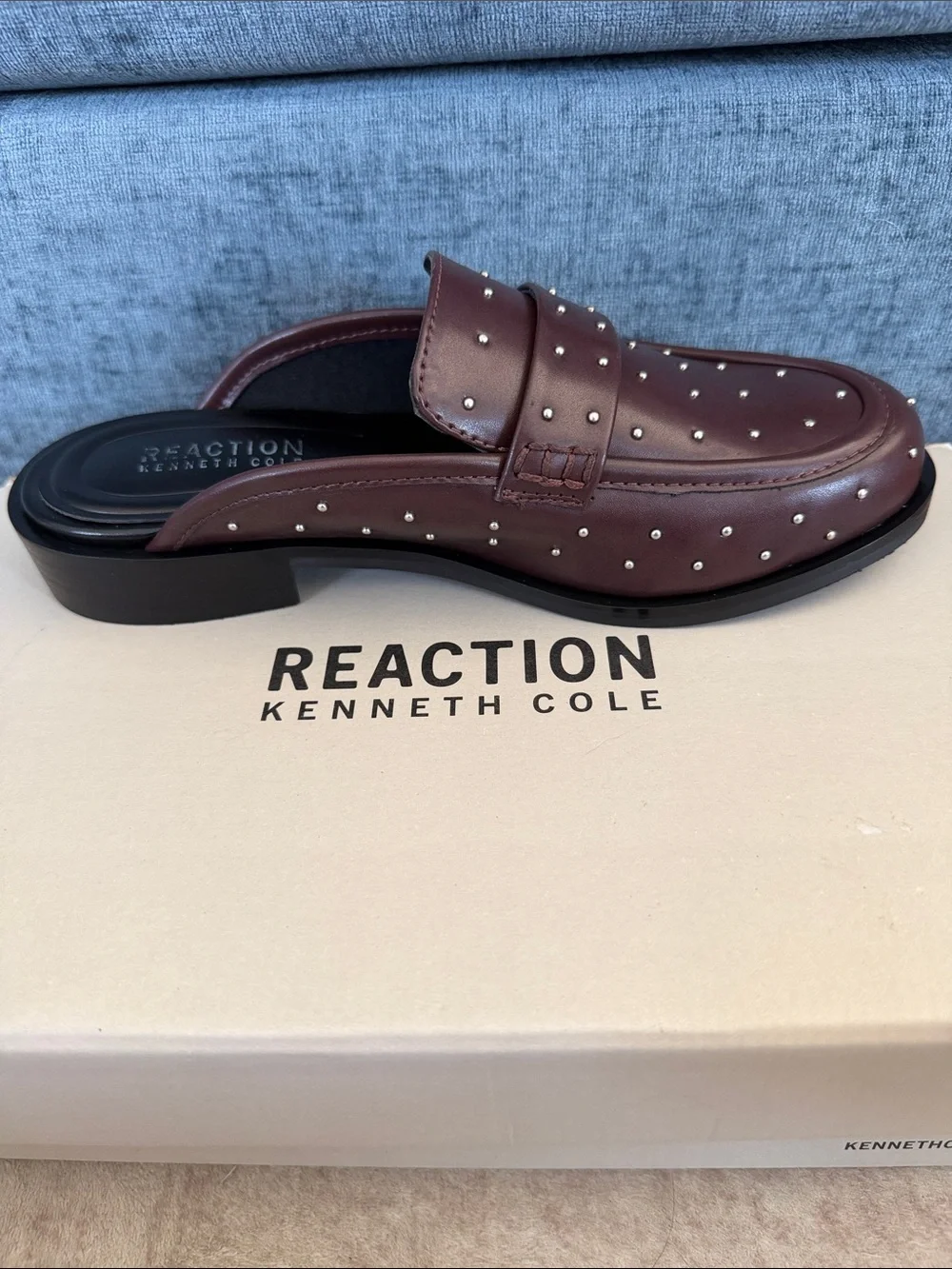 Kenneth Cole Reaction Women's Elmhurst Chocolate Studded Leather Mule